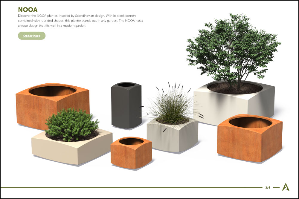 ADEZZ ALUMINIUM LOW AND TALL SQUARE NOOA PLANTER