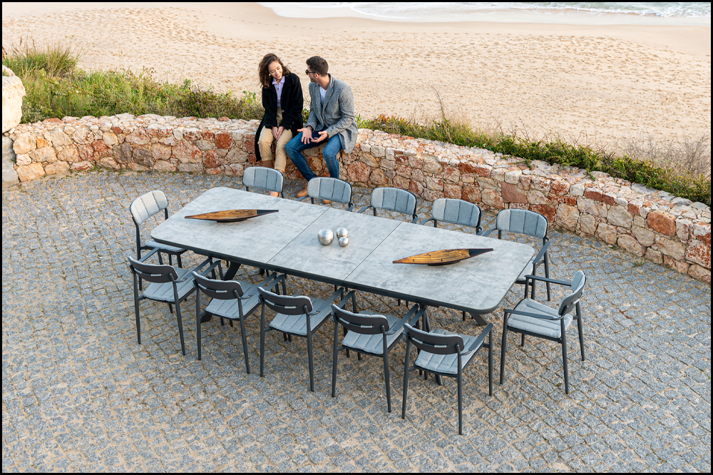 Rimini Aluminium + Ceramic 10 Seat Extendable Dining Set