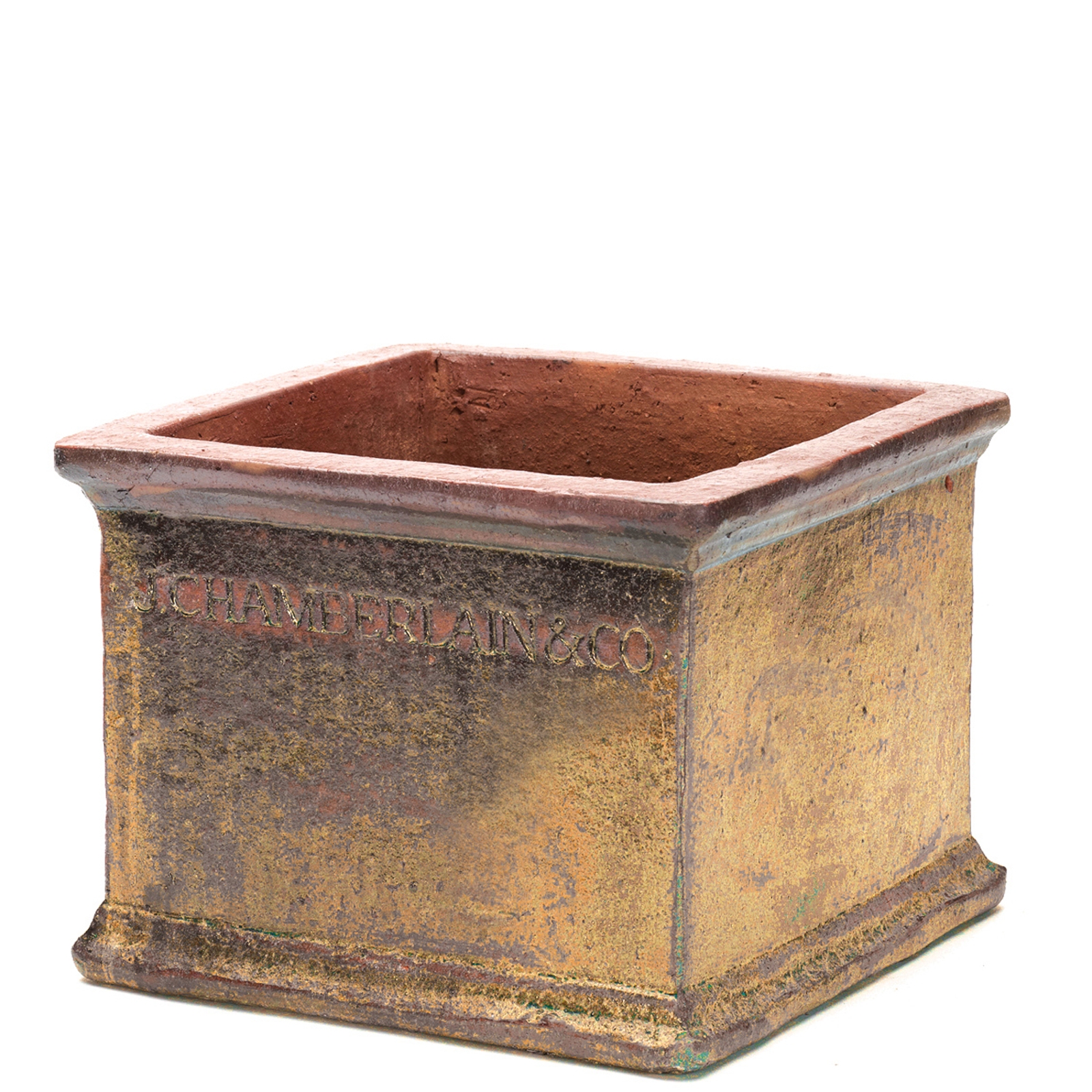 J Chamberlain & Co Antique Yellow Square Planter (2 sizes) AA0155 J