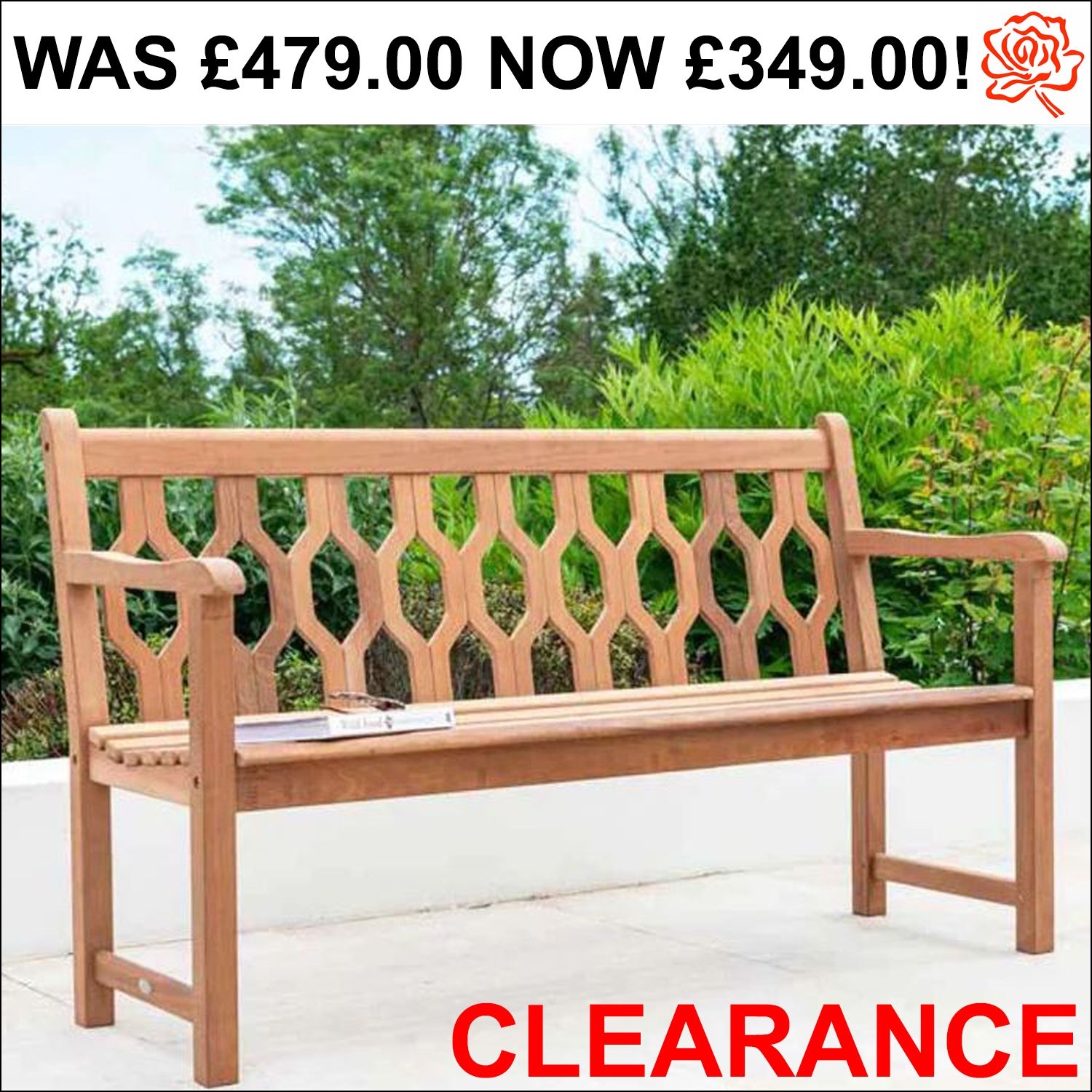 Priced to Clear Alexander Rose 5ft Mahogany Lattice Bench 648