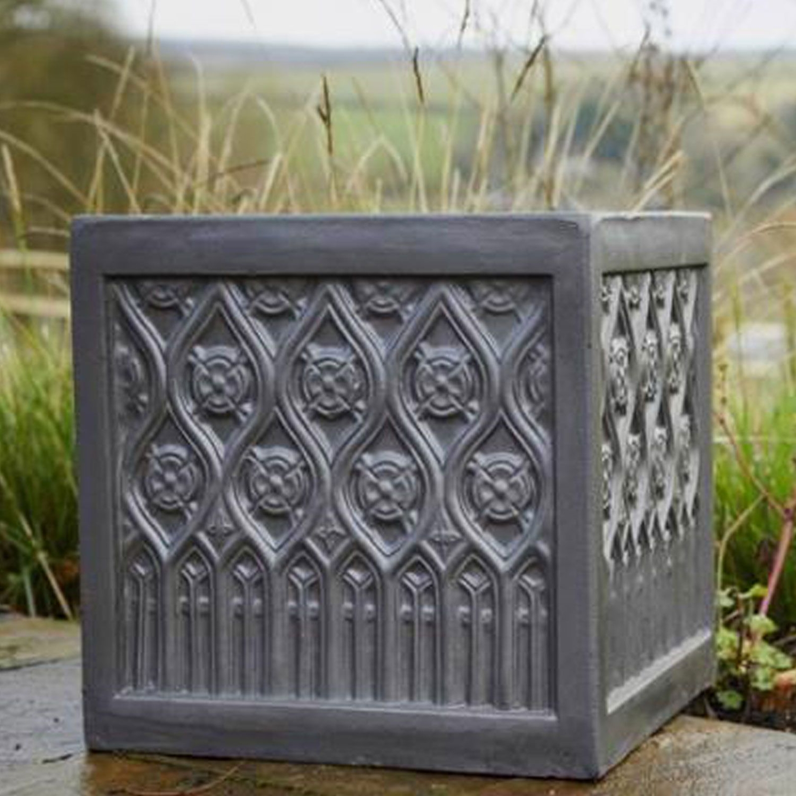 Fibreclay Faux Lead Moroccan Box (3 sizes) MB Riverhill Garden