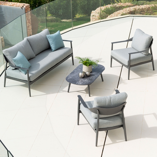 Rimini Aluminium Ceramic 5 Seat Oval, Rose Casual Outdoor Furniture